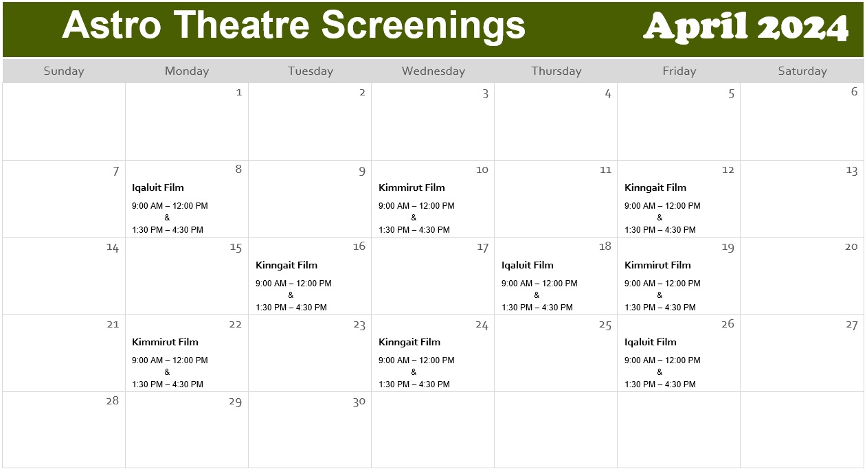 Astro Theatre Screening Dates 2