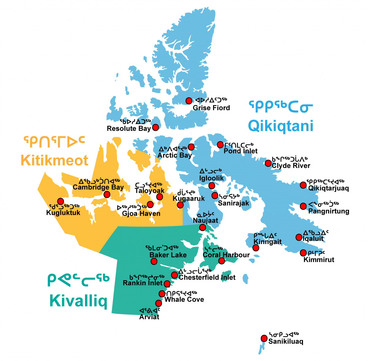 Nunavut Region Map